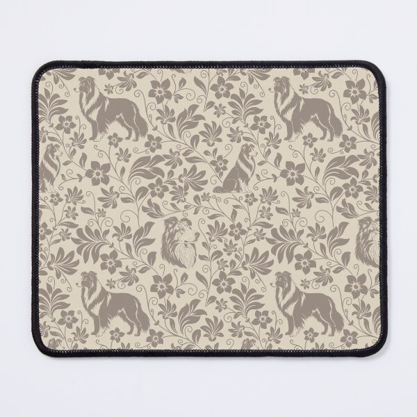 Item preview, Rough Collie Floral Pattern | Elegant Botanical Dog Design Sepia designed and sold by WildLakePatterns.