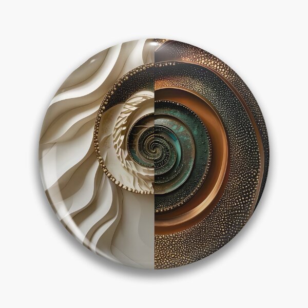 Item preview, Abstract Spiral in Copper and White designed and sold by Vicky Brago-Mitchell®.