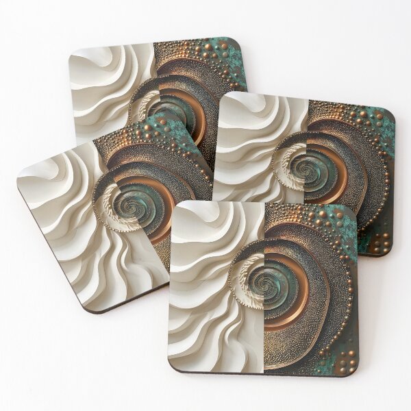Item preview, Abstract Spiral in Copper and White designed and sold by Vicky Brago-Mitchell®.