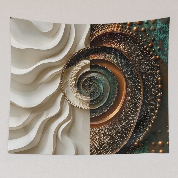 Item preview, Abstract Spiral in Copper and White designed and sold by Vicky Brago-Mitchell®.