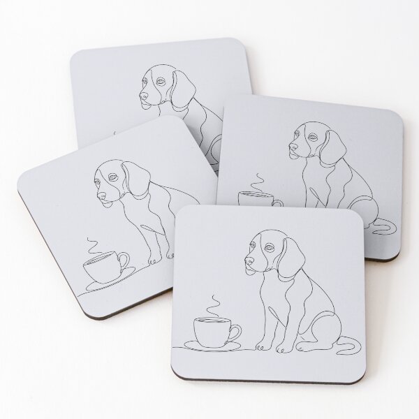 Item preview, Coffee & a Beagle – Minimal Line Art Cozy Design designed and sold by ManggaeJM.