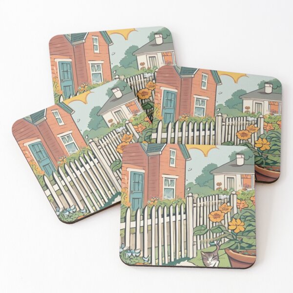 Item preview, Illustration - Picturesque Residential Neighborhood, Warm Atmosphere and Vivid Colors designed and sold by World-Pets.