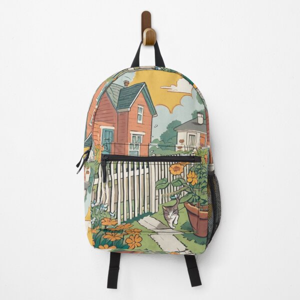 Item preview, Illustration - Picturesque Residential Neighborhood, Warm Atmosphere and Vivid Colors designed and sold by World-Pets.