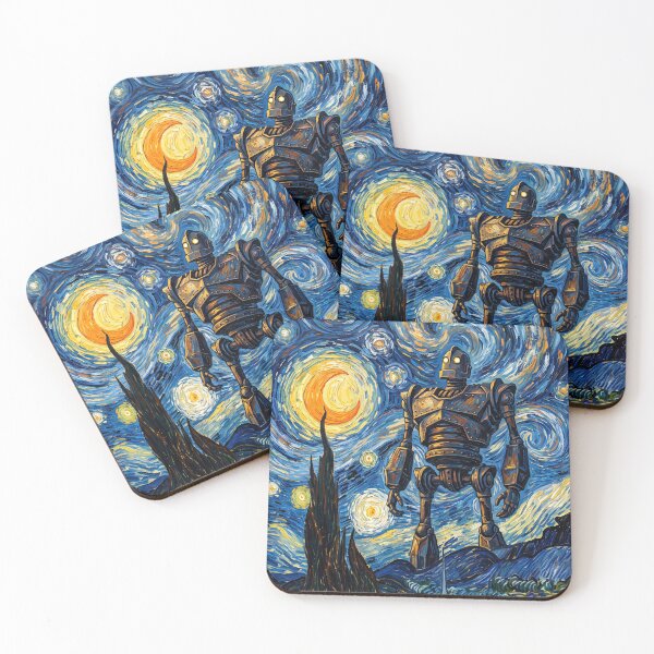 Item preview, The Iron Giant Starry Night Van Gogh Whimsical Art designed and sold by N0WUC1.
