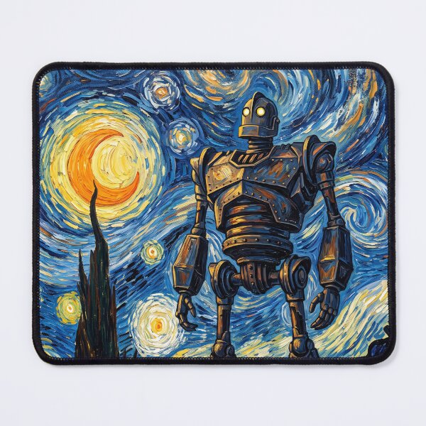 Item preview, The Iron Giant Starry Night Van Gogh Whimsical Art designed and sold by N0WUC1.