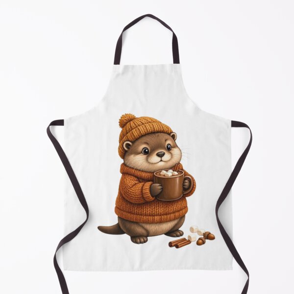 Item preview, Cozy Woodland Otter with Hot Chocolate | Cute Cozy Animal Sticker designed and sold by vigzhifushions.