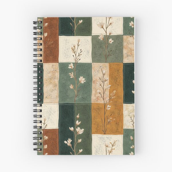 Item preview, Vintage Botanical Patchwork Wildflower Grid Pattern designed and sold by Hen-C-Art.