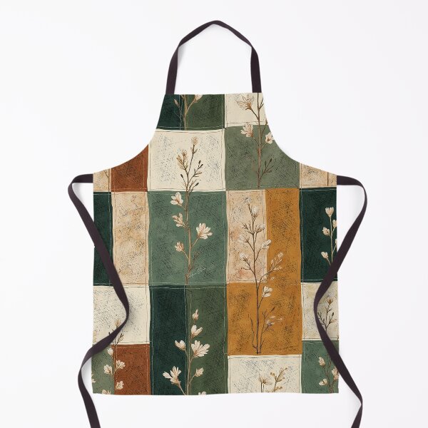 Item preview, Vintage Botanical Patchwork Wildflower Grid Pattern designed and sold by Hen-C-Art.