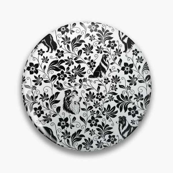 Item preview, Rough Collie Floral Pattern | Elegant Botanical Dog Design Black designed and sold by WildLakePatterns.