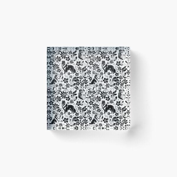 Item preview, Rough Collie Floral Pattern | Elegant Botanical Dog Design Black designed and sold by WildLakePatterns.