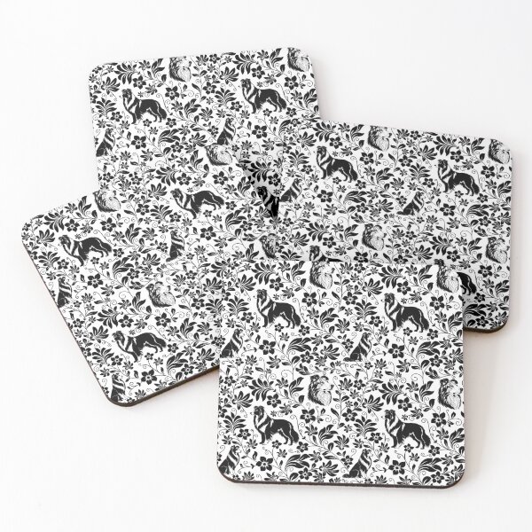 Item preview, Rough Collie Floral Pattern | Elegant Botanical Dog Design Black designed and sold by WildLakePatterns.
