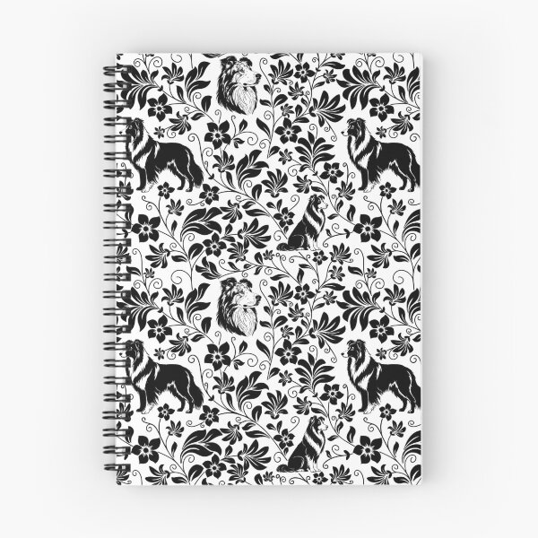Item preview, Rough Collie Floral Pattern | Elegant Botanical Dog Design Black designed and sold by WildLakePatterns.