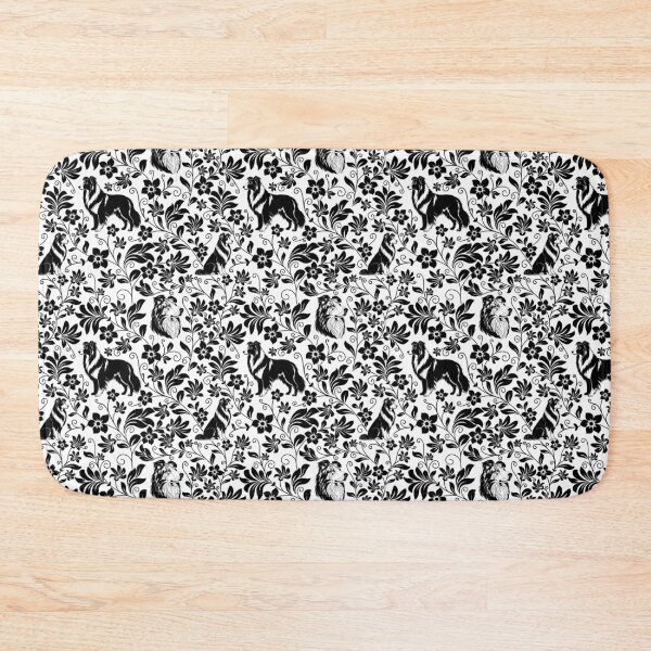 Item preview, Rough Collie Floral Pattern | Elegant Botanical Dog Design Black designed and sold by WildLakePatterns.
