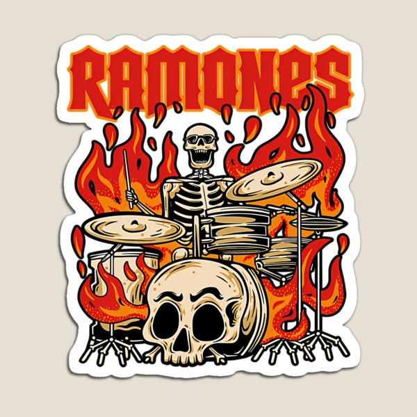 Item preview, Flaming Skeleton Drummer Rock designed and sold by DreaMzZzShop.