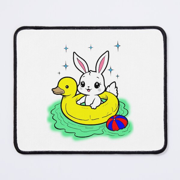 Item preview, Cute Bunny in Yellow Duck Pool Float Summer designed and sold by pegyranrasana12.