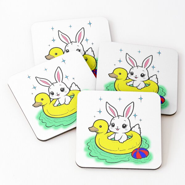 Item preview, Cute Bunny in Yellow Duck Pool Float Summer designed and sold by pegyranrasana12.