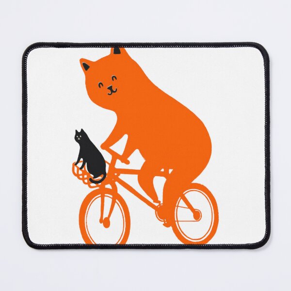 Item preview, Happy Go Lucky Cat 3R Ride To The Moon Orange Bicycle Graphic designed and sold by MaremmaStudio.