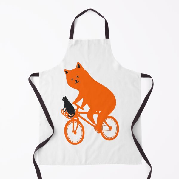 Item preview, Happy Go Lucky Cat 3R Ride To The Moon Orange Bicycle Graphic designed and sold by MaremmaStudio.