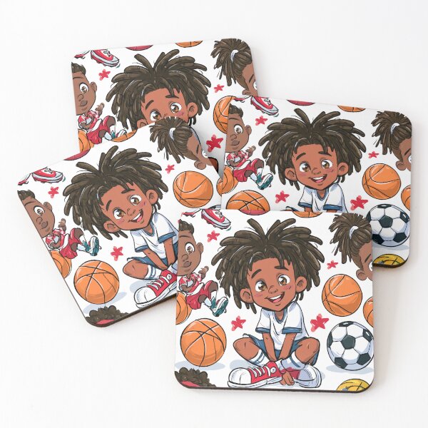 Item preview, Cool Boys Sports And Locs Print Pattern designed and sold by RichardRags.