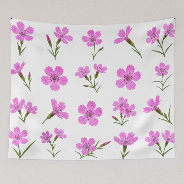 Item preview, Purple Dianthus Wildflower Botanical Set Aesthetic designed and sold by Rehnair.