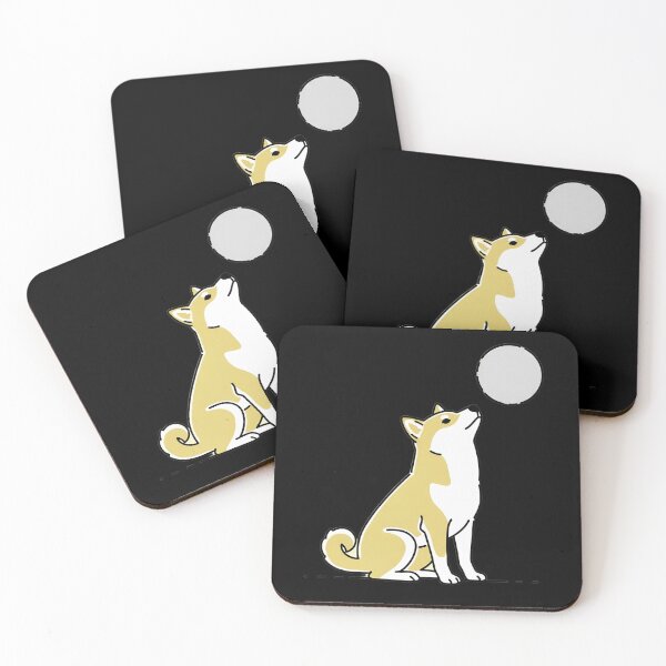 Item preview, Moonlit Shiba – Minimal Line Art Night Design designed and sold by ManggaeJM.