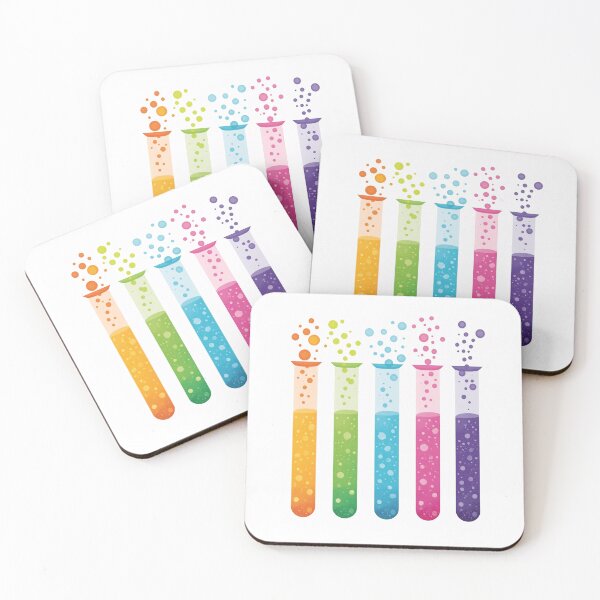 Item preview, Colorful Rainbow Science Test Tubes Bubbling Chemistry Illustration designed and sold by GrinGalore.