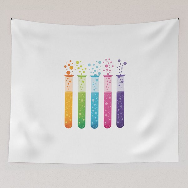 Item preview, Colorful Rainbow Science Test Tubes Bubbling Chemistry Illustration designed and sold by GrinGalore.