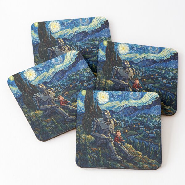 Item preview, The Iron Giant Starry Night Whimsical Artistic Illustration designed and sold by N0WUC1.