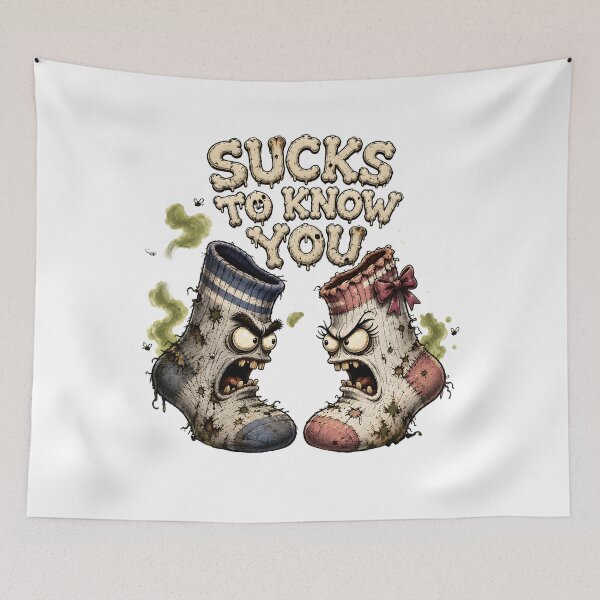Item preview, Sucks to Know You Funny Dirty Socks Couple Humor Design designed and sold by HorrorWorldWeb.