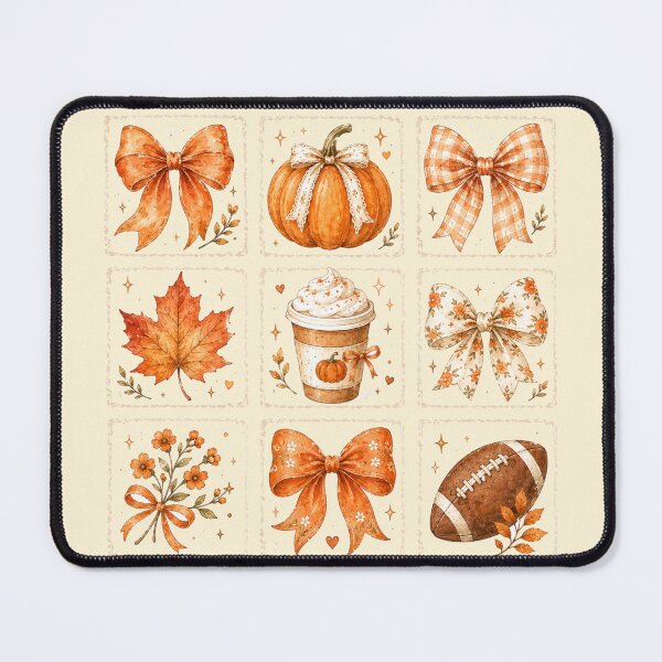 Item preview, Coquette Autumn Bows Collage Fall Pumpkin Spice, Football and Maple Leaf designed and sold by Yellowriversss.