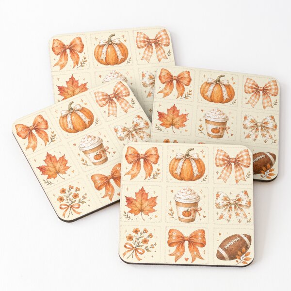Item preview, Coquette Autumn Bows Collage Fall Pumpkin Spice,  Football and Maple Leaf designed and sold by Yellowriversss.
