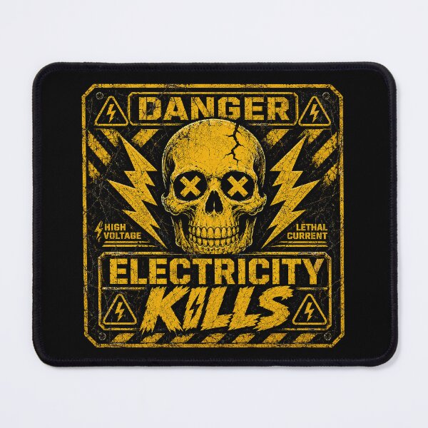 Item preview, Electricity Kills High Voltage Skull Vintage Industrial Warning Sign designed and sold by Abidel.