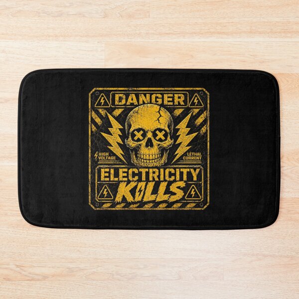Item preview, Electricity Kills High Voltage Skull Vintage Industrial Warning Sign designed and sold by Abidel.