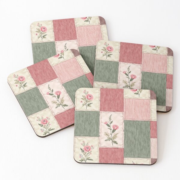 Item preview, Vintage Corduroy Floral Patchwork Quilt Pattern designed and sold by Hen-C-Art.