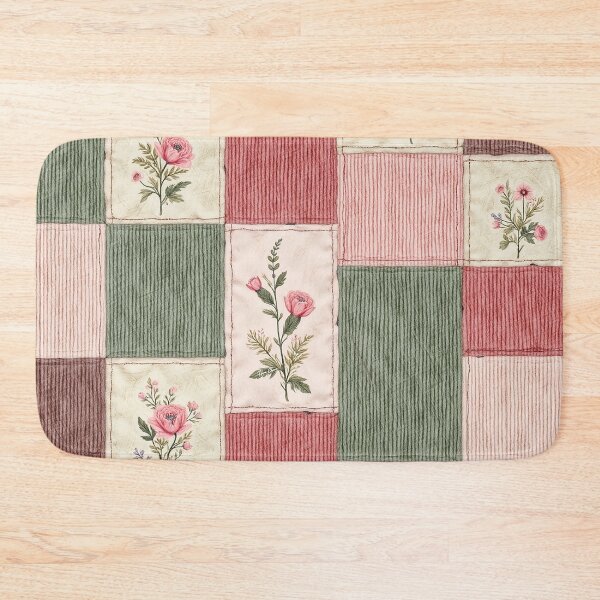 Item preview, Vintage Corduroy Floral Patchwork Quilt Pattern designed and sold by Hen-C-Art.