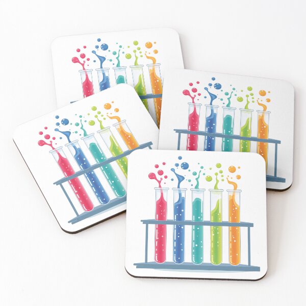 Item preview, Vibrant Chemistry Test Tubes Rack Rainbow Liquid Splashes designed and sold by GrinGalore.