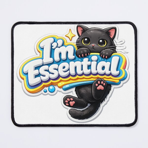 Item preview, Black Cat Holding On I'm Essential 3D designed and sold by MR4me.