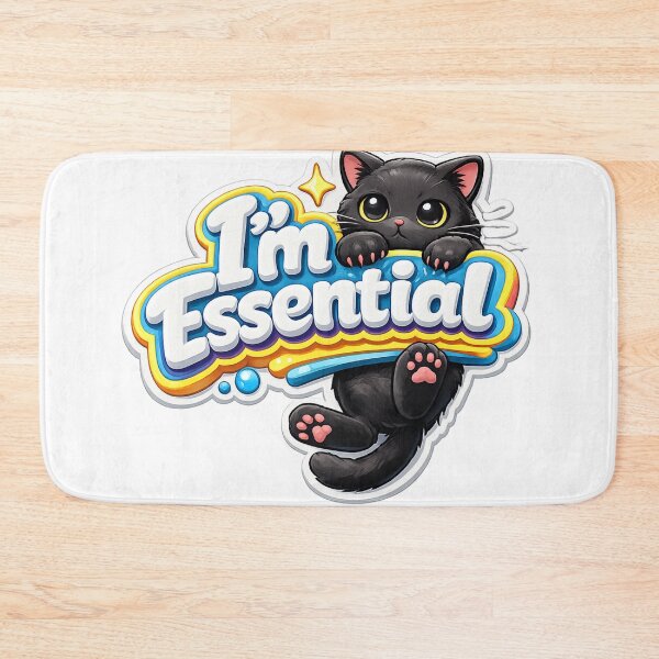 Item preview, Black Cat Holding On I'm Essential 3D designed and sold by MR4me.