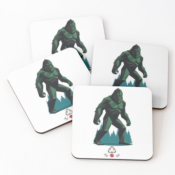 Item preview, Green Geometric Polygon Bigfoot Stance Graphic Cryptid designed and sold by Whimsy Trail Co.
