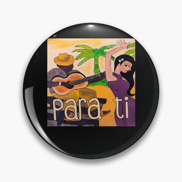 Item preview, Tropical Palm Tree Guitar Player and Dancing Woman designed and sold by MellowPompeius.