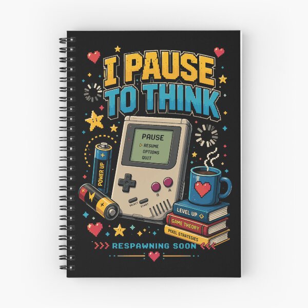 Item preview, I Pause to Think – Retro Handheld Gamer Graphic T-Shirt designed and sold by JIMBOEE.