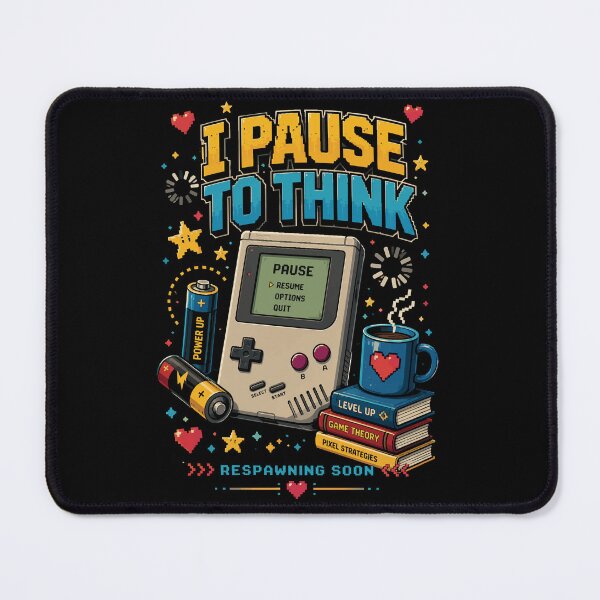 Item preview, I Pause to Think – Retro Handheld Gamer Graphic T-Shirt designed and sold by JIMBOEE.