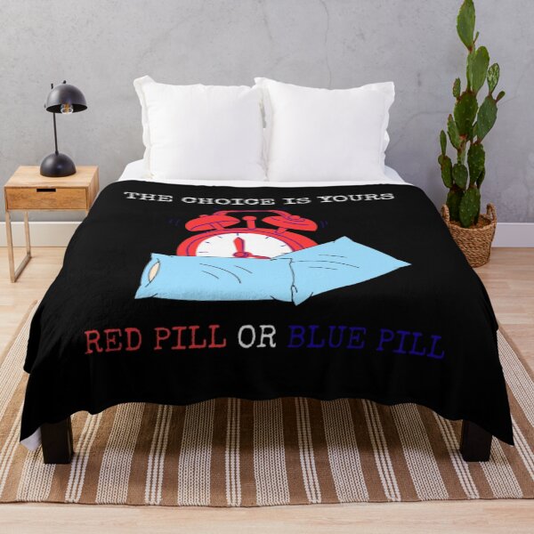 Item preview, Red Pill Or Blue Pill Stay In Bed Funny Introvert Humor designed and sold by Mircea786.