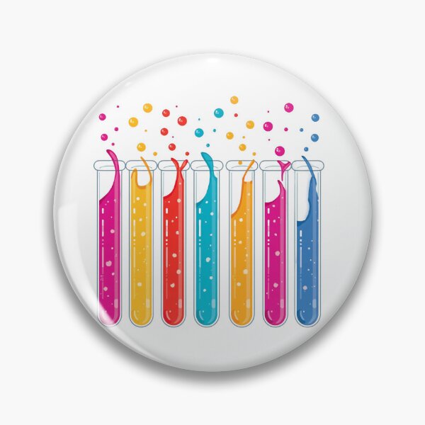 Item preview, Colorful Rainbow Science Test Tubes Splashing Vector Art designed and sold by GrinGalore.
