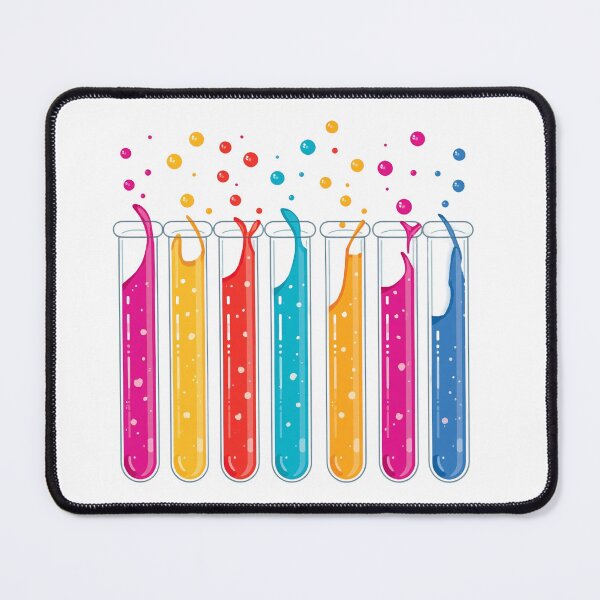 Item preview, Colorful Rainbow Science Test Tubes Splashing Vector Art designed and sold by GrinGalore.