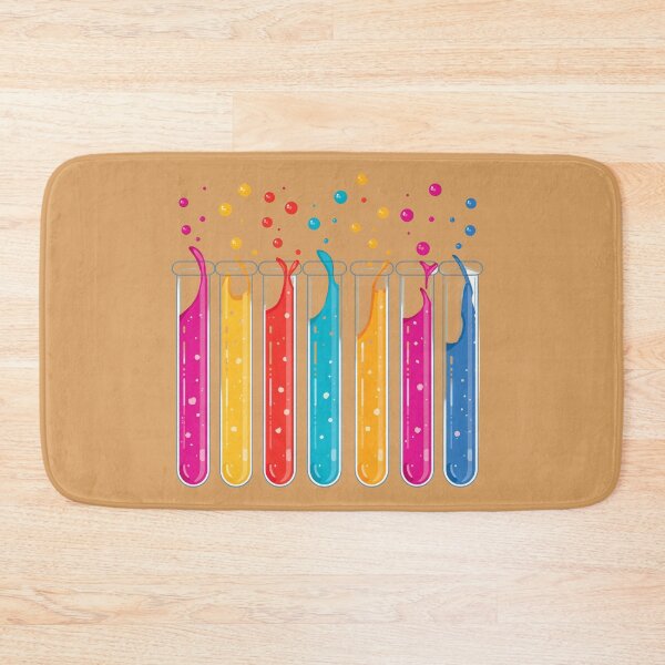 Item preview, Colorful Rainbow Science Test Tubes Splashing Vector Art designed and sold by GrinGalore.