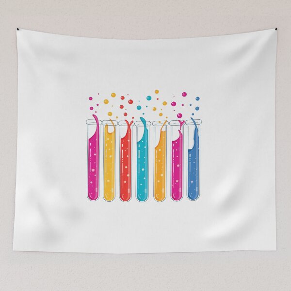 Item preview, Colorful Rainbow Science Test Tubes Splashing Vector Art designed and sold by GrinGalore.
