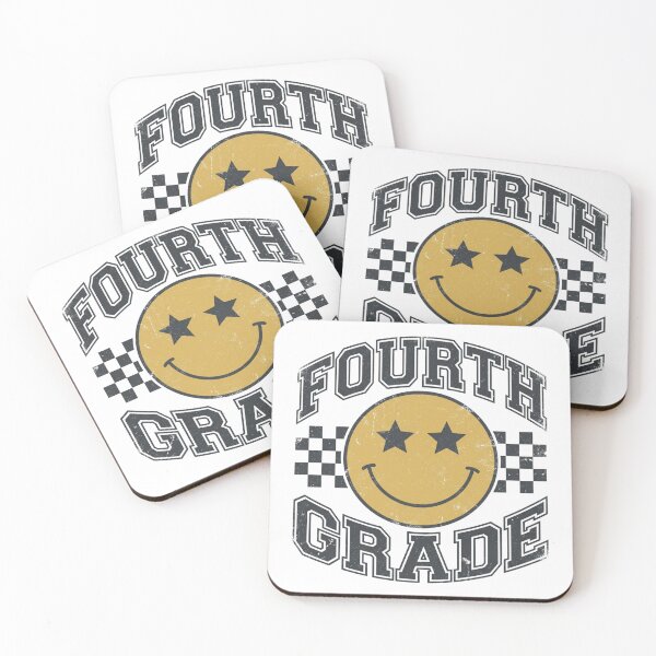Item preview, Fourth Grade Smiley Face Art Print - Retro Groovy Star Eyes Back to School Student Gift designed and sold by raedattia.