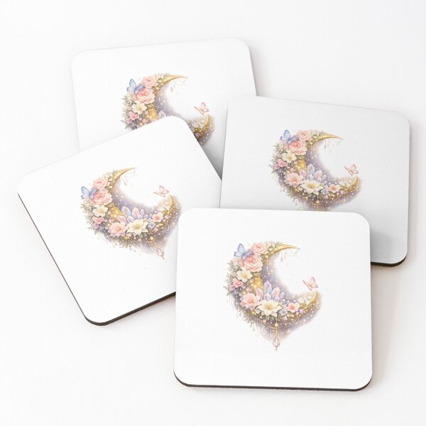 Item preview, Moon Garden – Enchanted Floral Crescent Moon designed and sold by FAZ-DESIGNS.