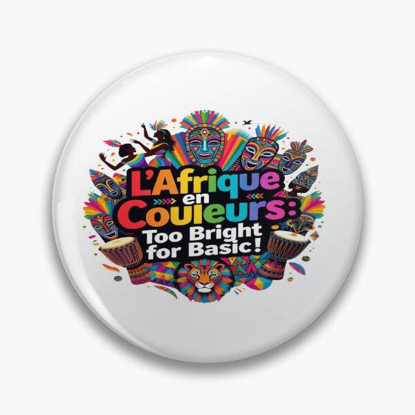 Item preview, L'Afrique en Couleurs: Too Bright for Basic! | Colorful African Culture Festival Art | Tribal Masks | Lion | Afro Pride | Vibrant Travel Graphic T-Shirt, Sticker & Wall Art designed and sold by Sushikidsntoddlers.